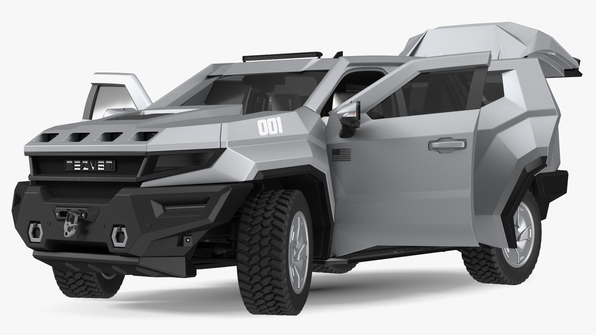 2023 Rezvani Vengeance Armored SUV Lights Off Rigged 3D
