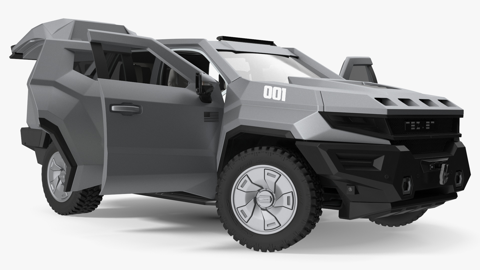 2023 Rezvani Vengeance Armored SUV Lights Off Rigged 3D