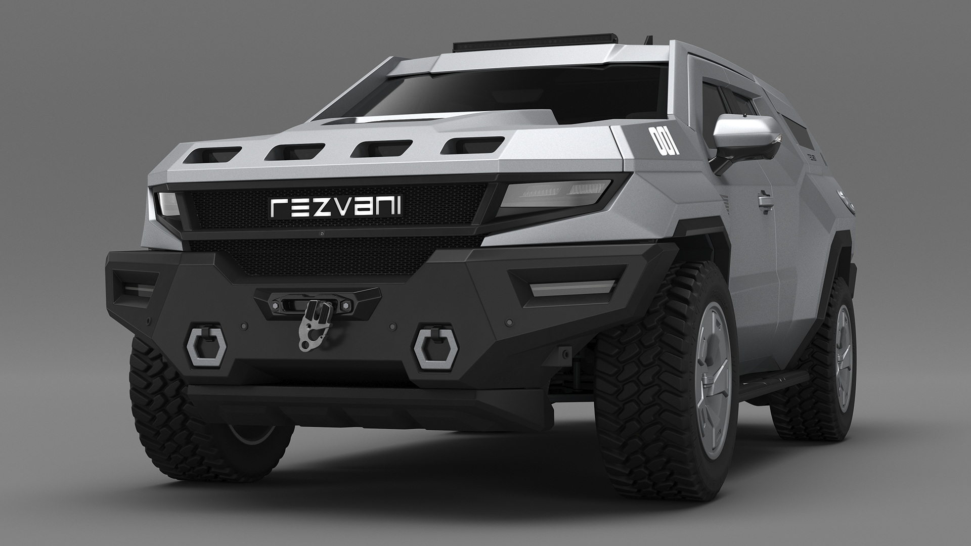 2023 Rezvani Vengeance Armored SUV Lights Off Rigged 3D