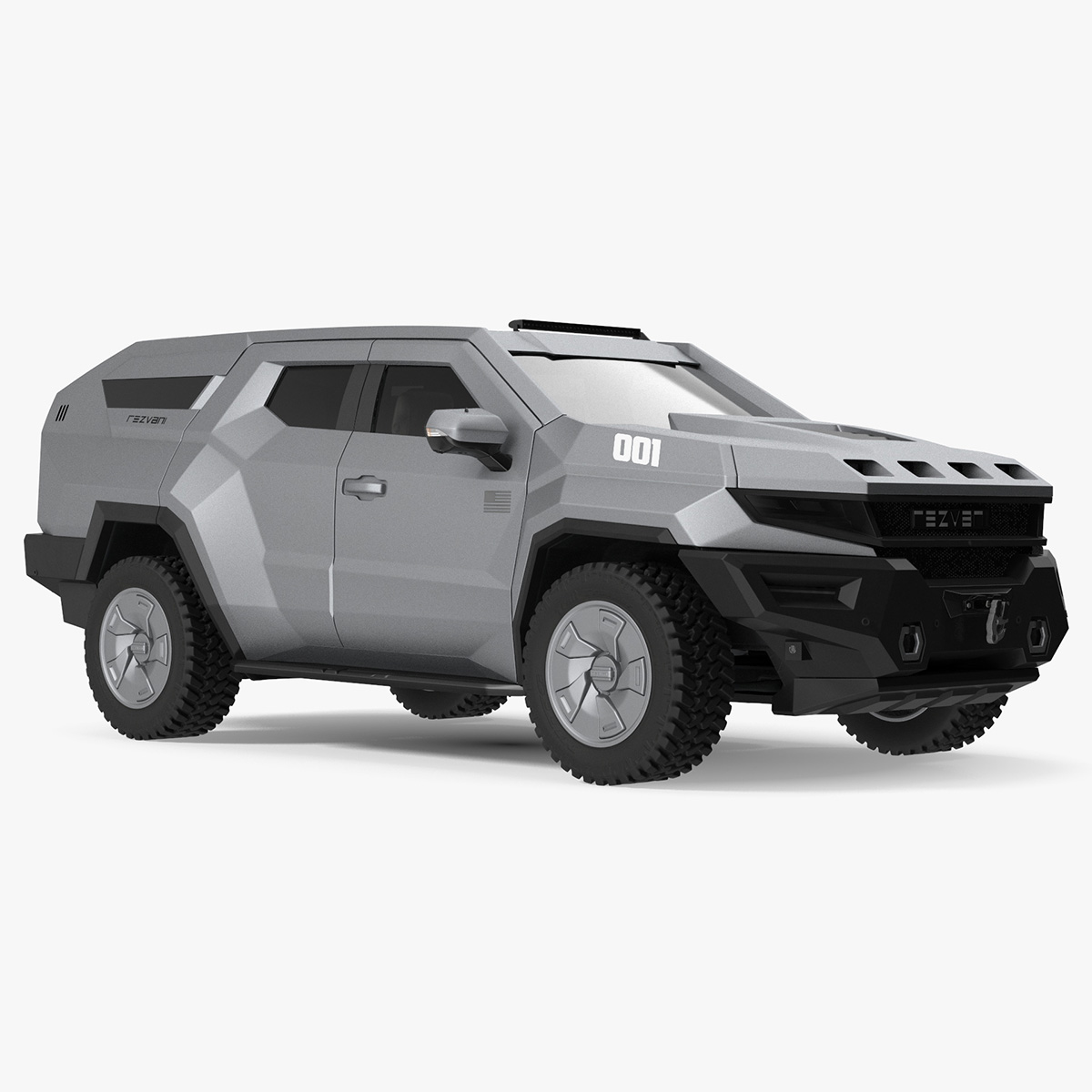 2023 Rezvani Vengeance Armored SUV Lights Off Rigged 3D