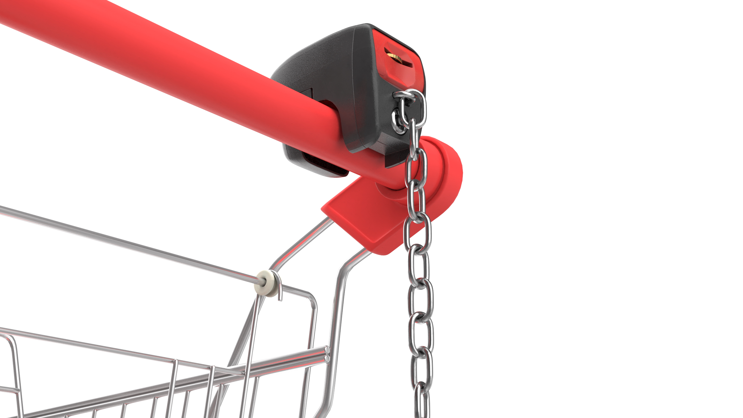 3D Trolley Shopping Cart with Coin Lock System model