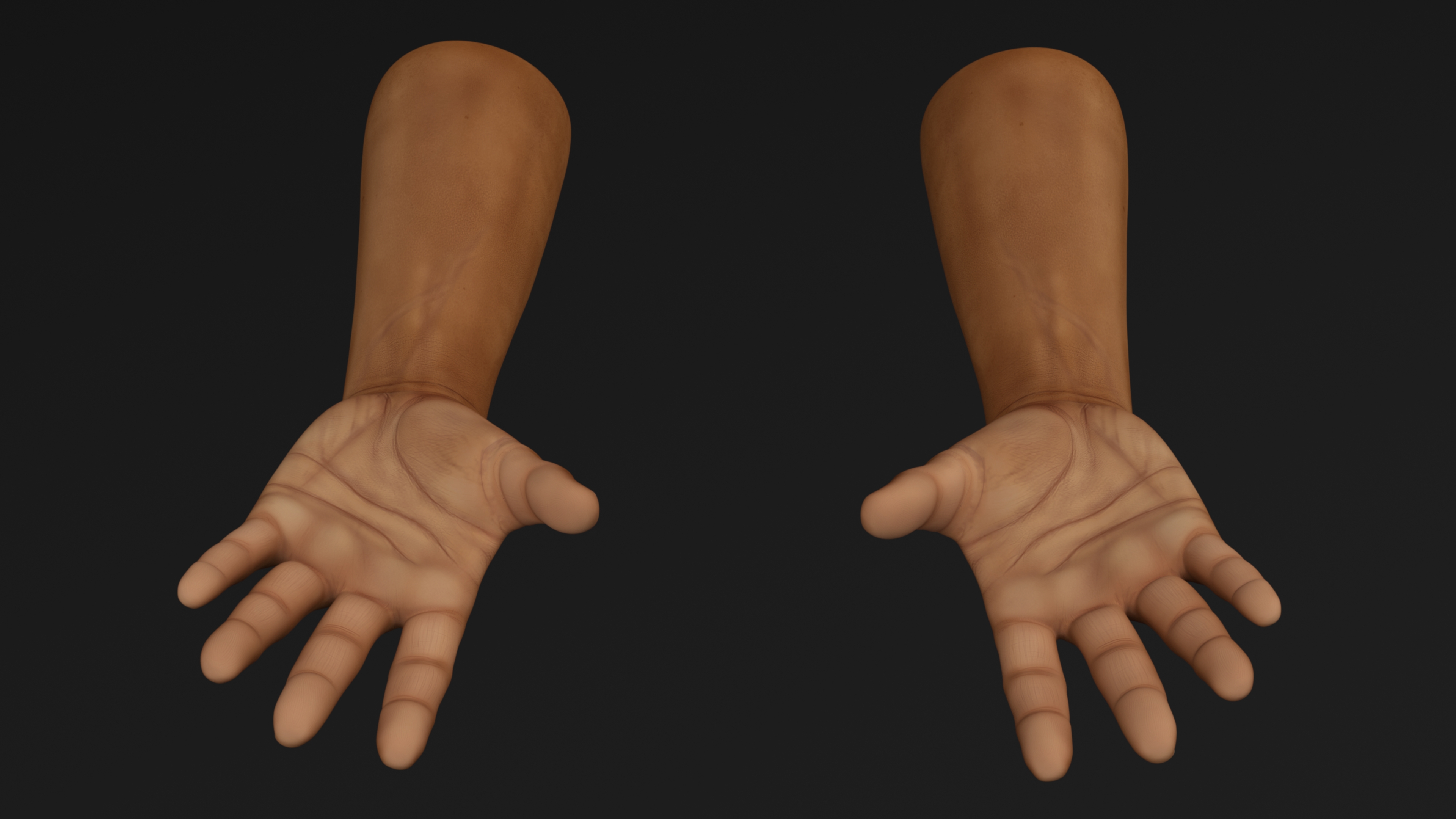 3D European Man Hands Base Pose model