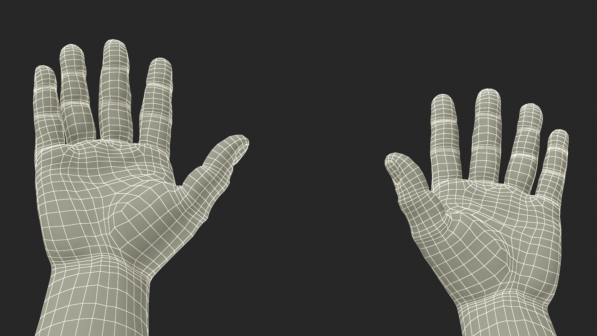 3D European Man Hands Base Pose model