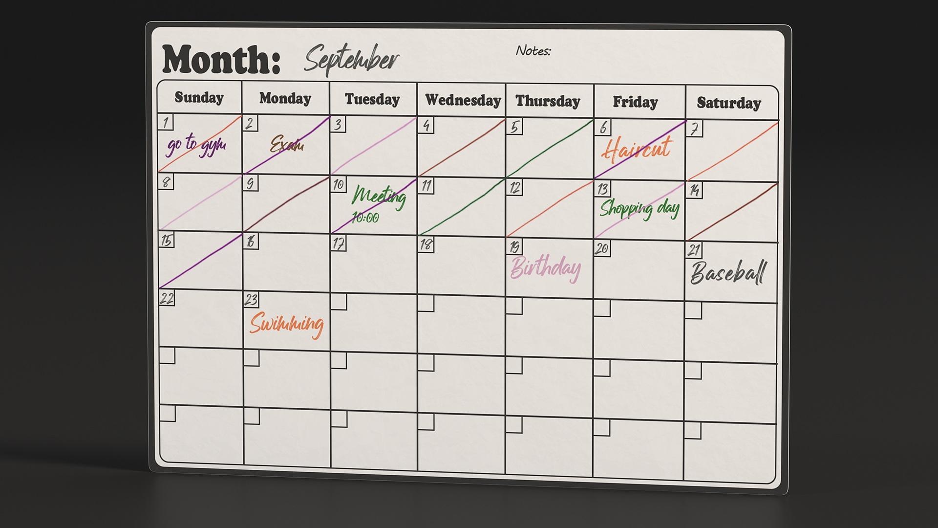 Magnetic Fridge Calendar 3D model