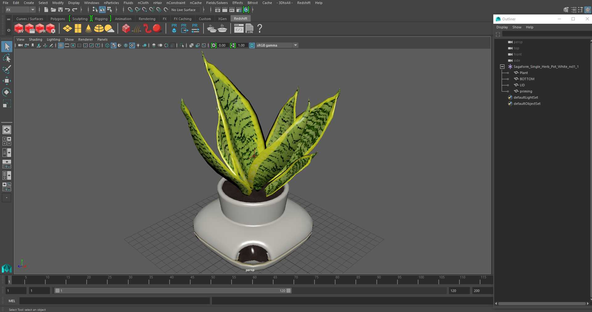 3D model Sagaform Single Herb Pot White