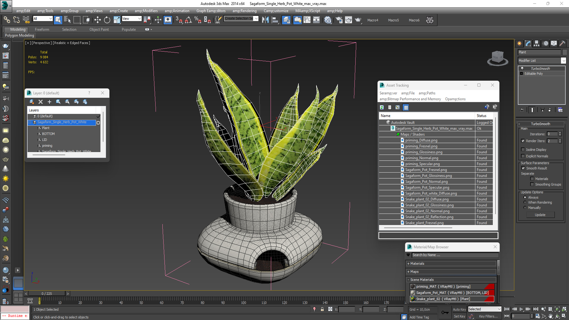 3D model Sagaform Single Herb Pot White