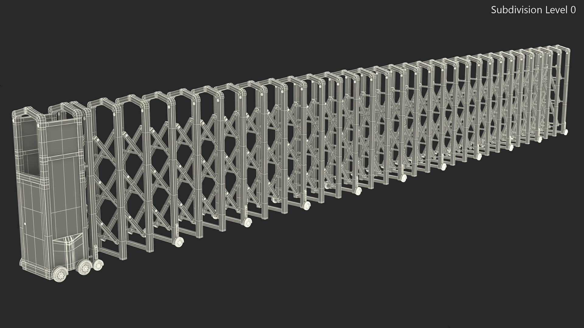 3D Electric Sliding Retractable Gate model