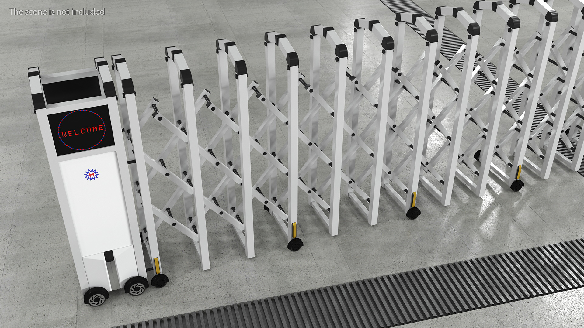 3D Electric Sliding Retractable Gate model