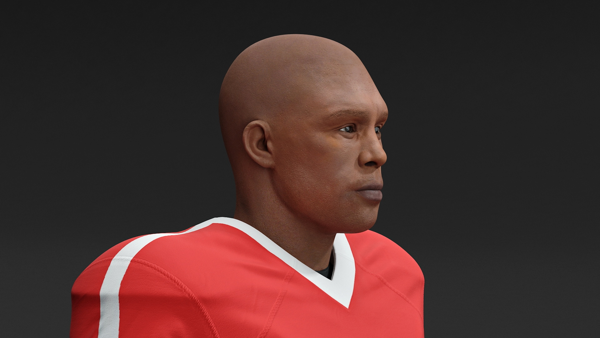Red Uniform T-Pose American Football Players 3D model