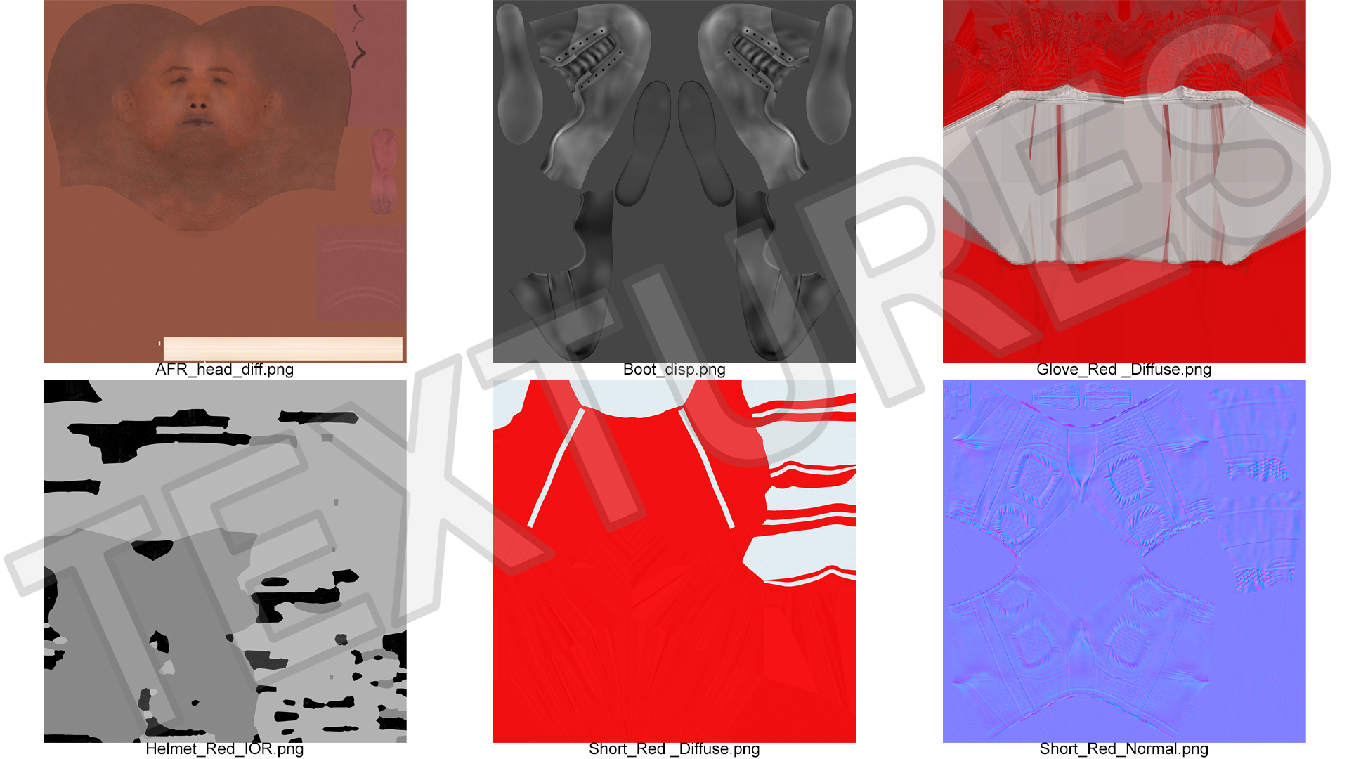 Red Uniform T-Pose American Football Players 3D model