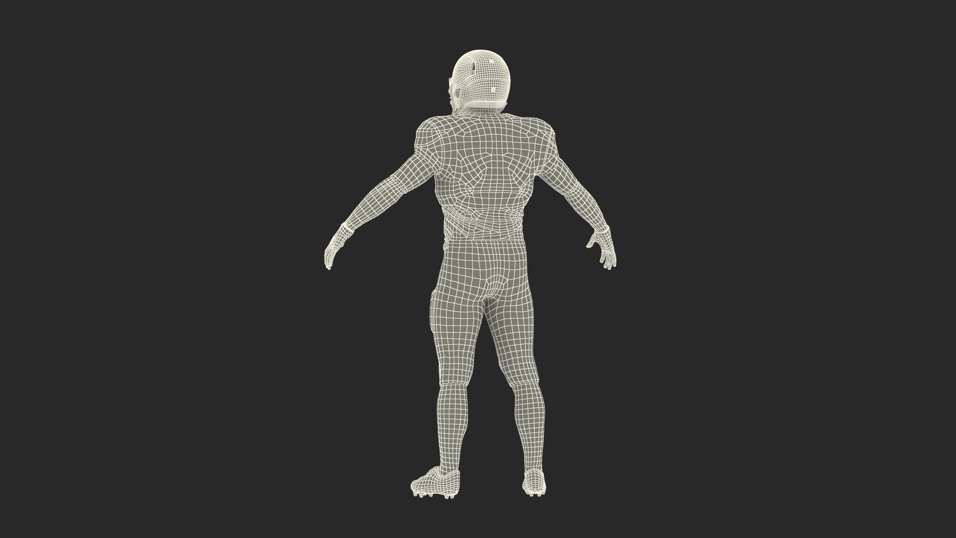 Red Uniform T-Pose American Football Players 3D model