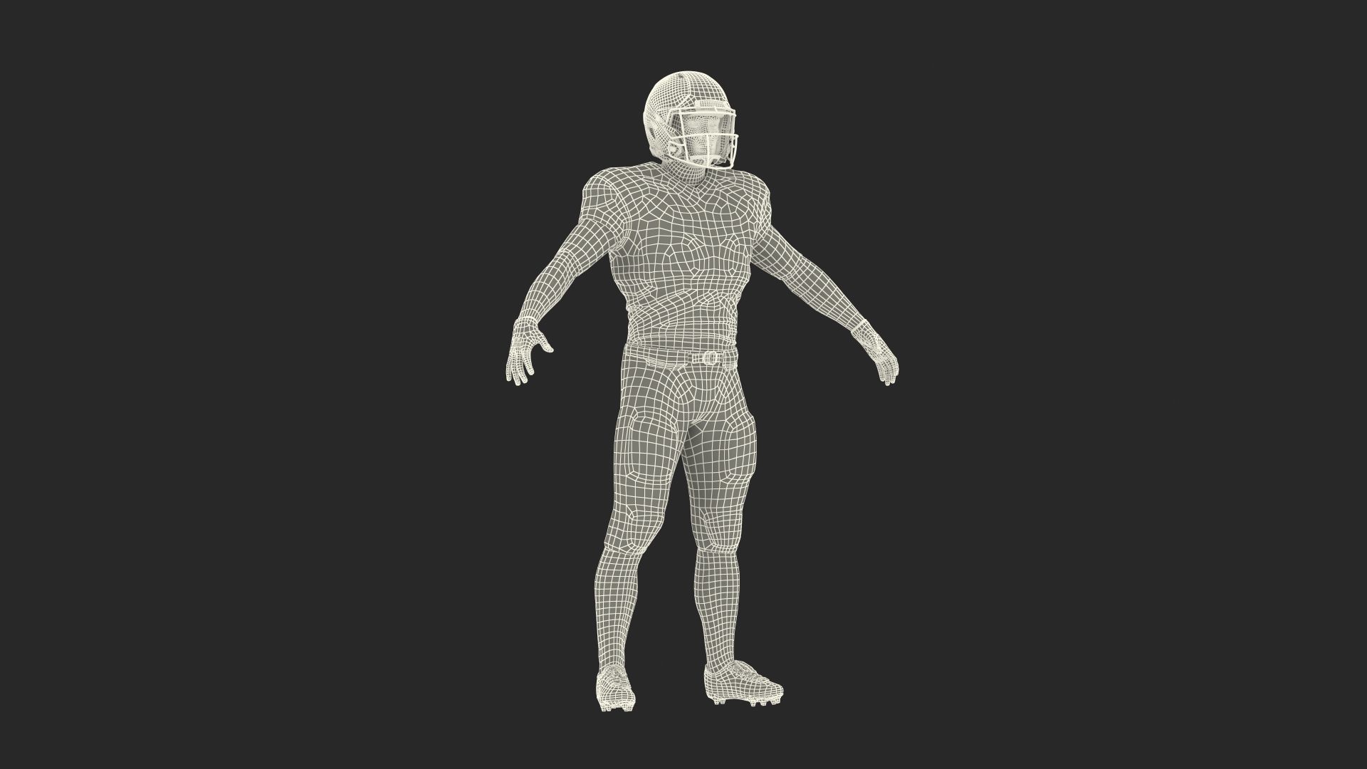 Red Uniform T-Pose American Football Players 3D model