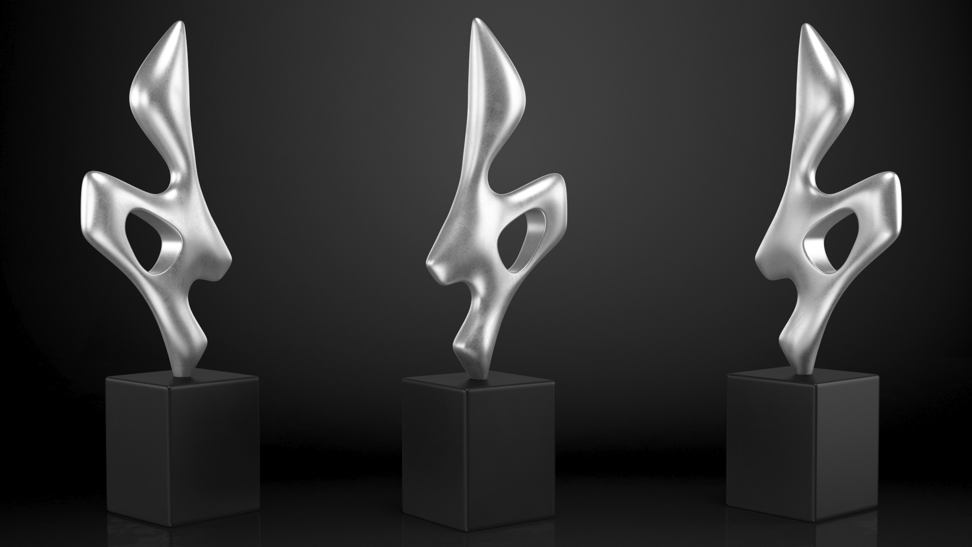 Home Decor Sculpture Silver 3D