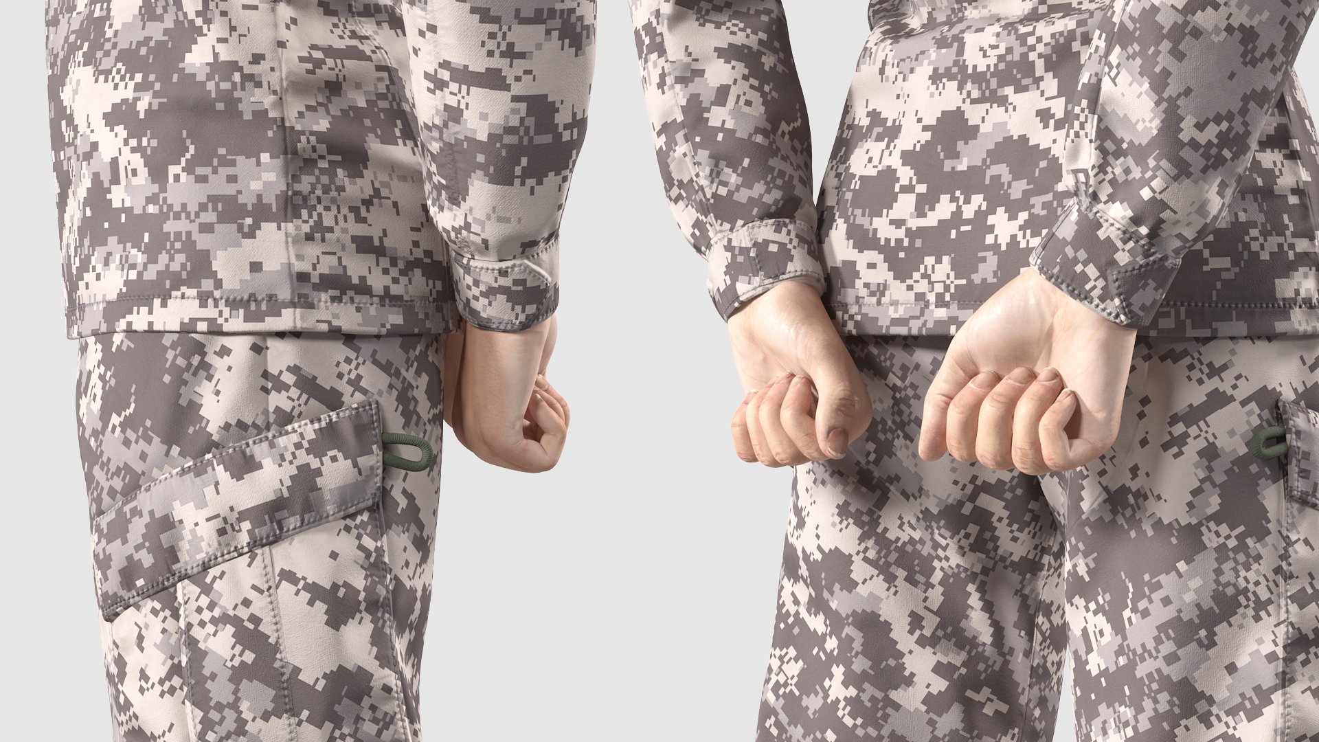 3D Female Soldier Military ACU Standing Pose