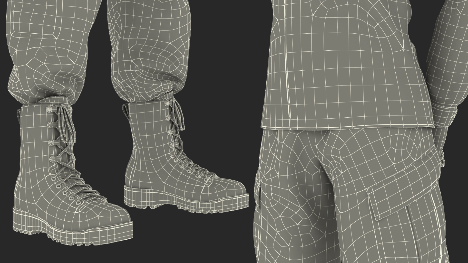 3D Female Soldier Military ACU Standing Pose