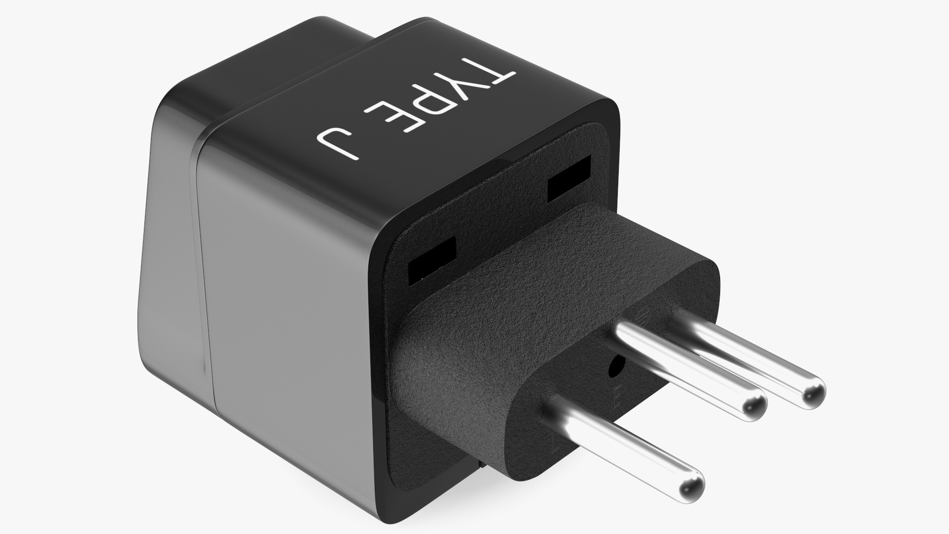 3D model Type J Universal Plug Adapter Black