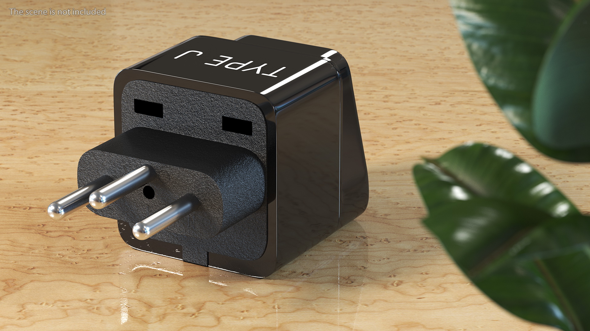 3D model Type J Universal Plug Adapter Black