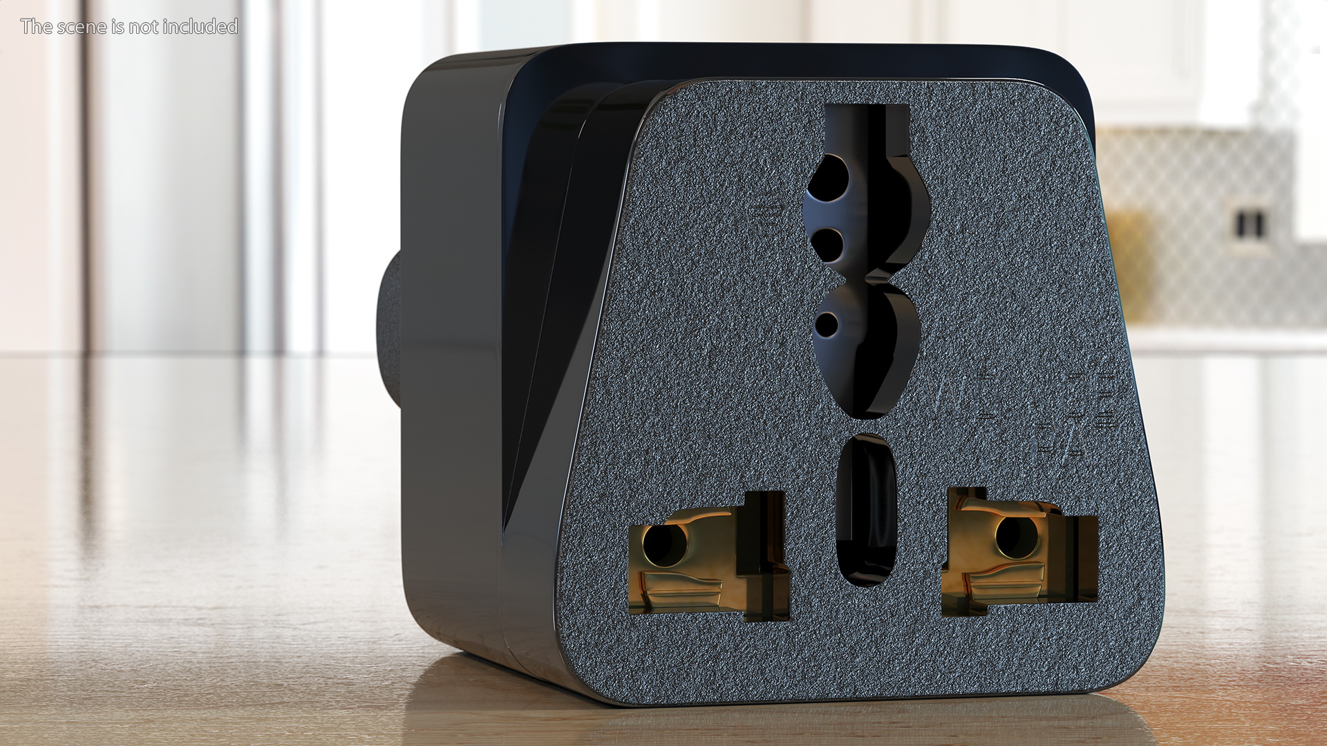 3D model Type J Universal Plug Adapter Black
