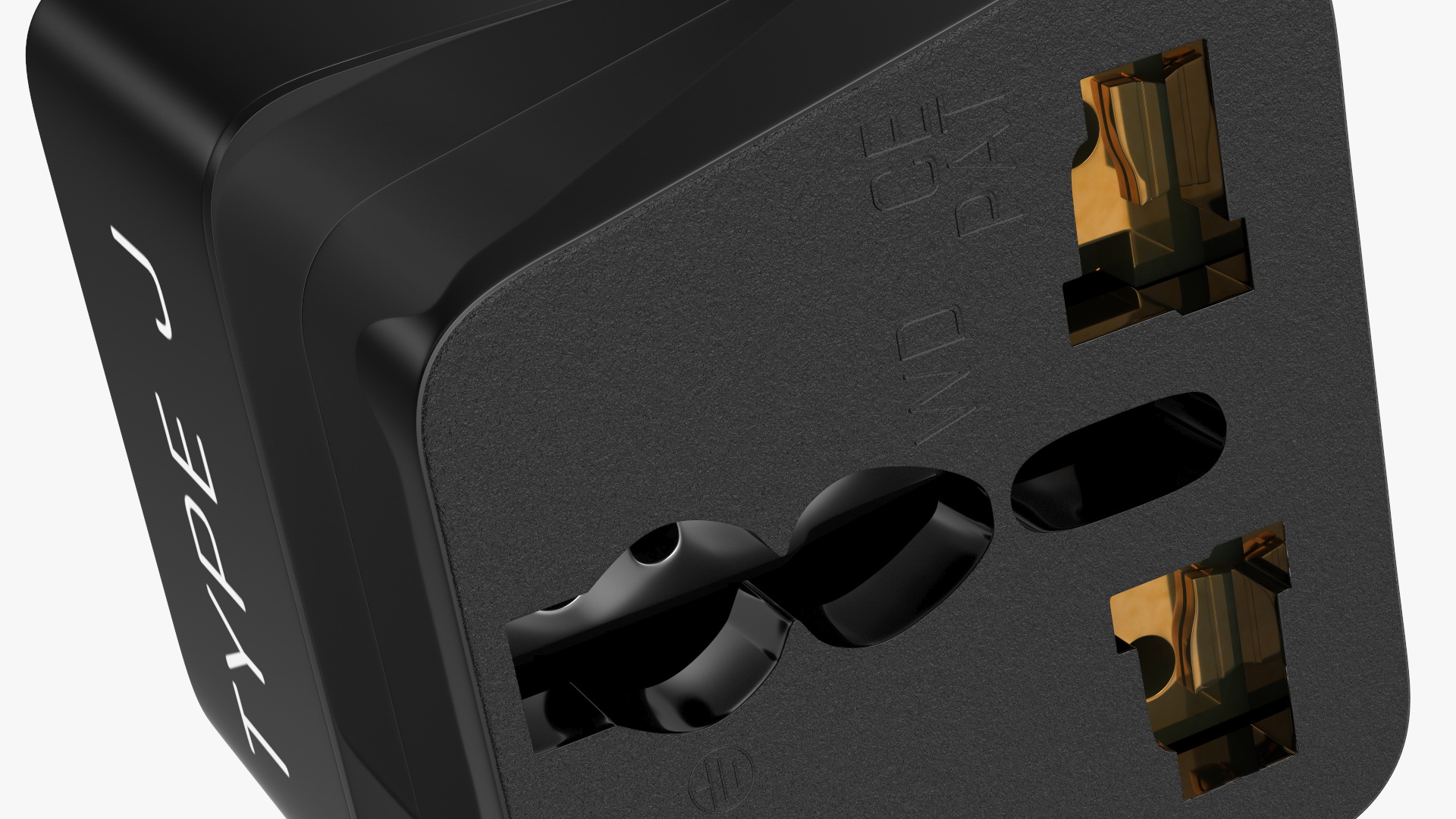 3D model Type J Universal Plug Adapter Black