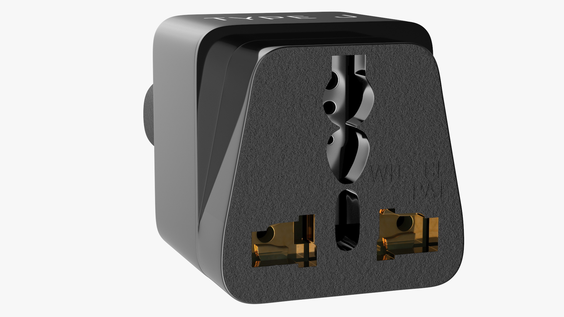 3D model Type J Universal Plug Adapter Black