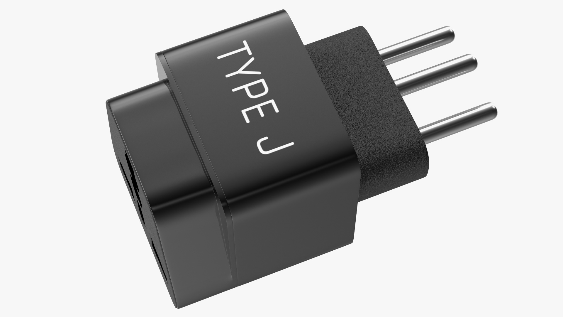 3D model Type J Universal Plug Adapter Black