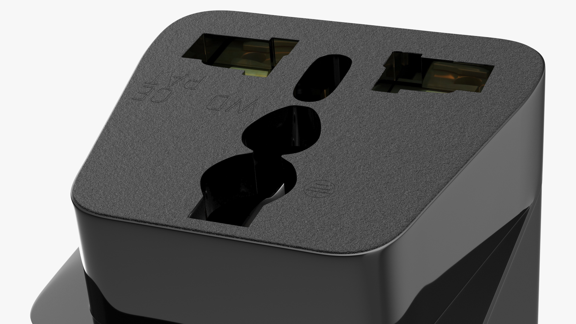 3D model Type J Universal Plug Adapter Black