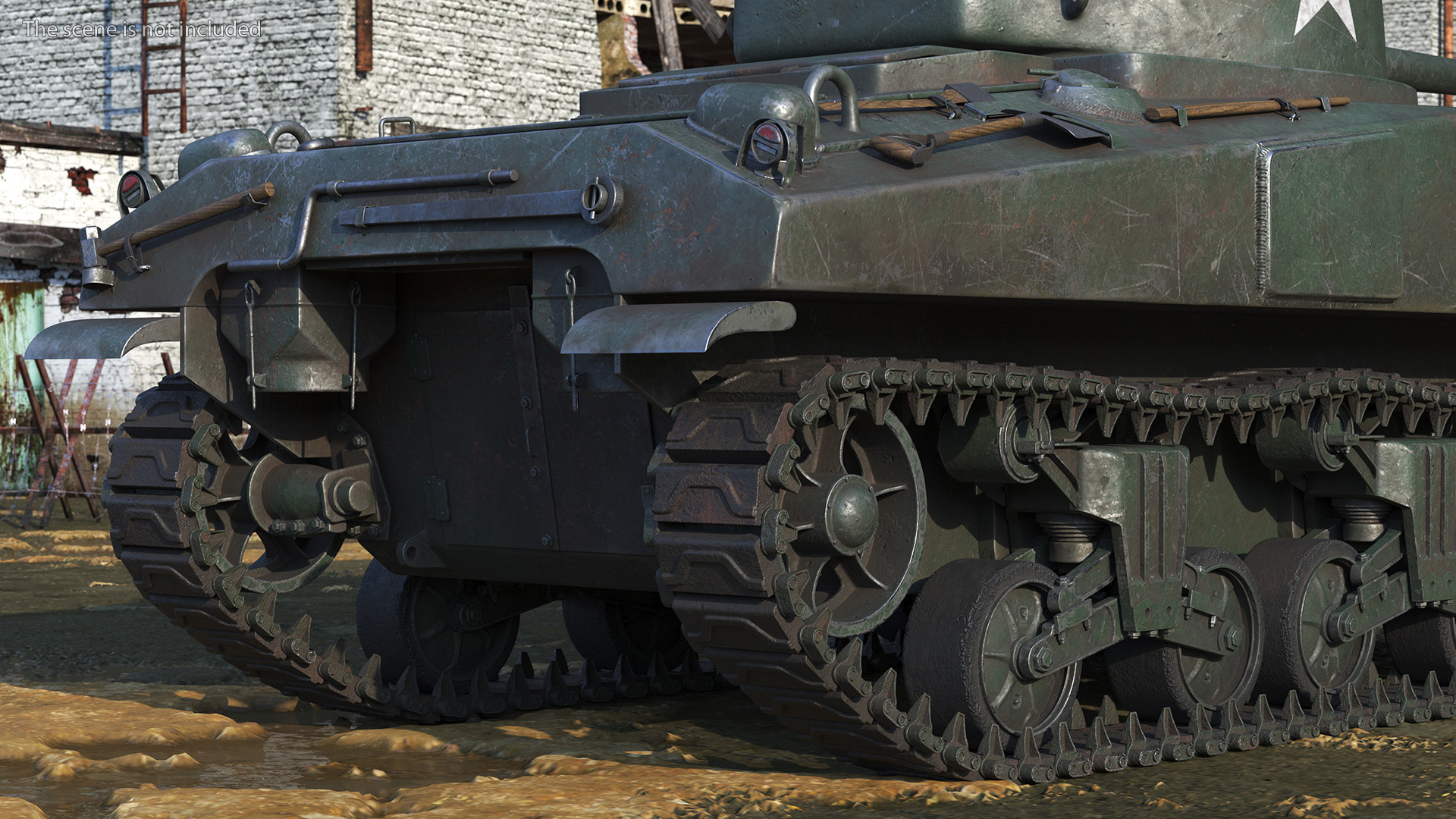 Combat M4 Sherman Tank 3D