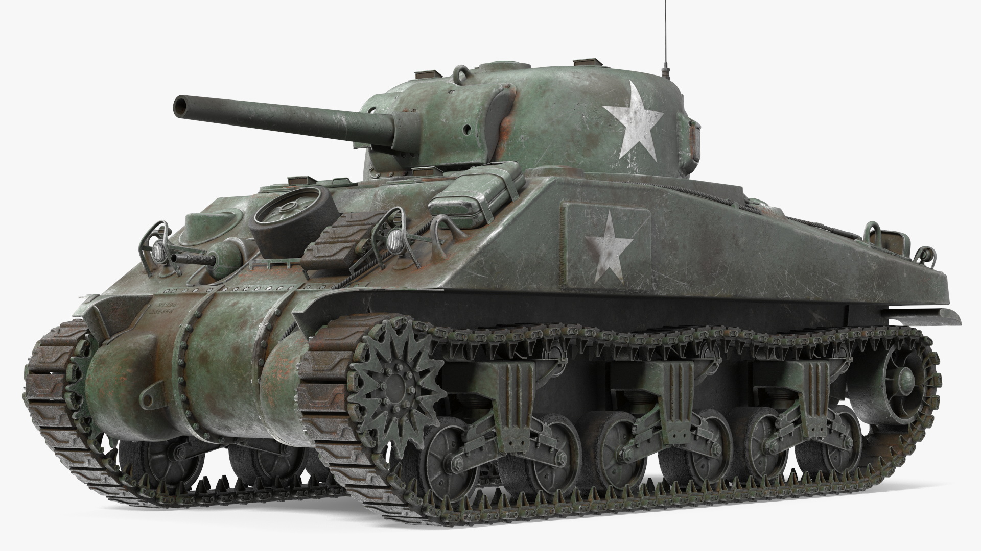 Combat M4 Sherman Tank 3D