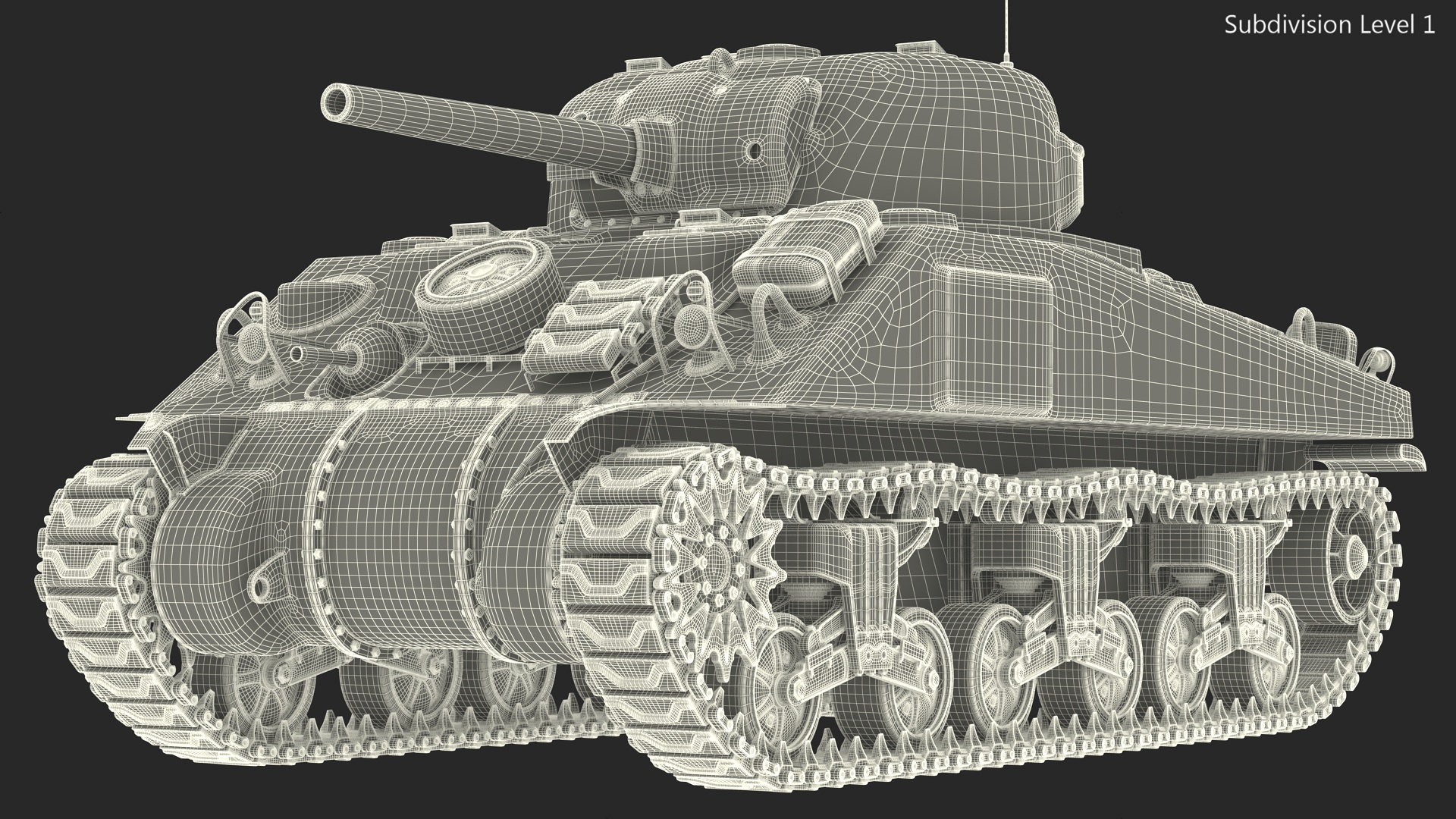 Combat M4 Sherman Tank 3D