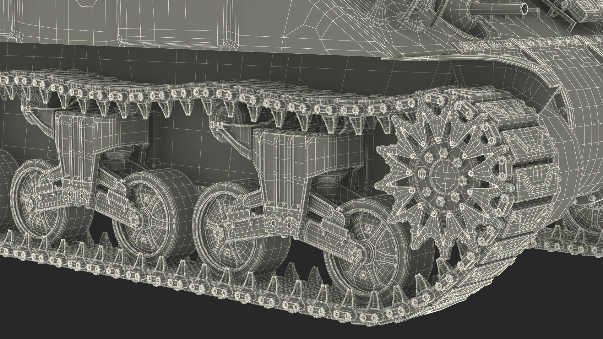 Combat M4 Sherman Tank 3D