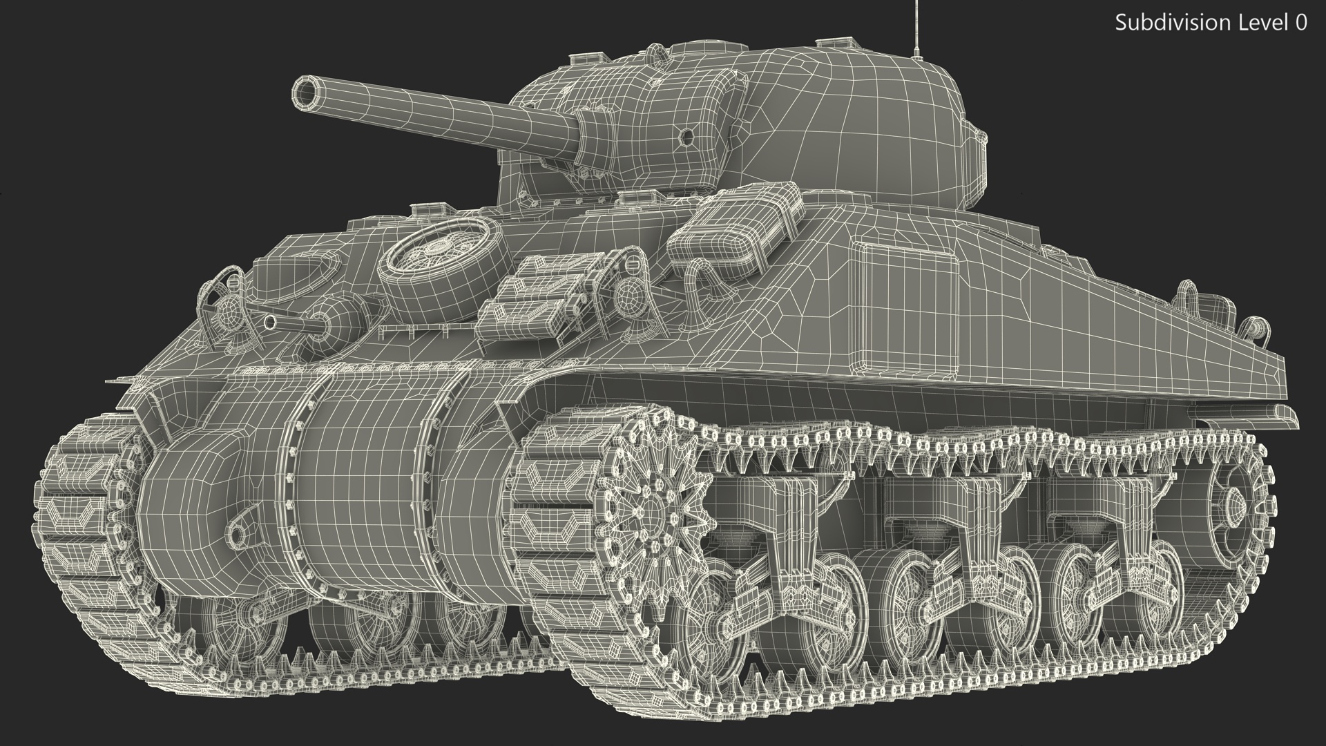 Combat M4 Sherman Tank 3D