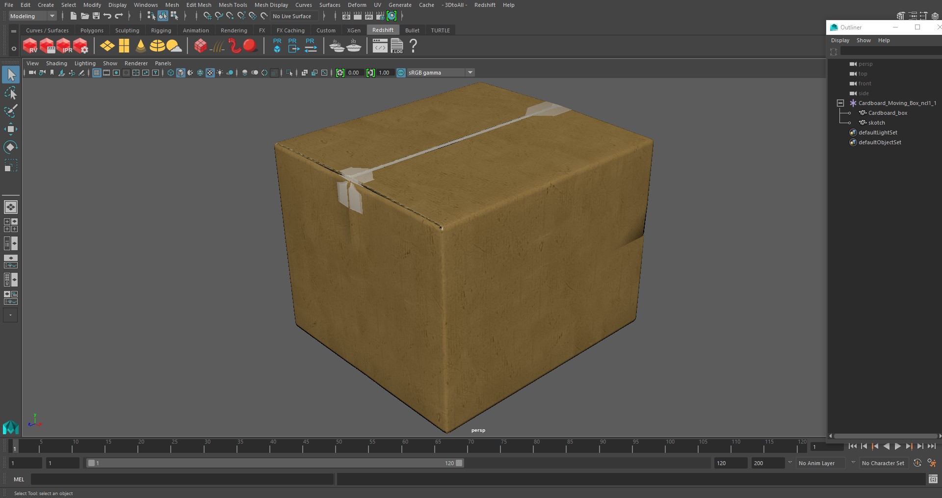 3D model Cardboard Moving Box