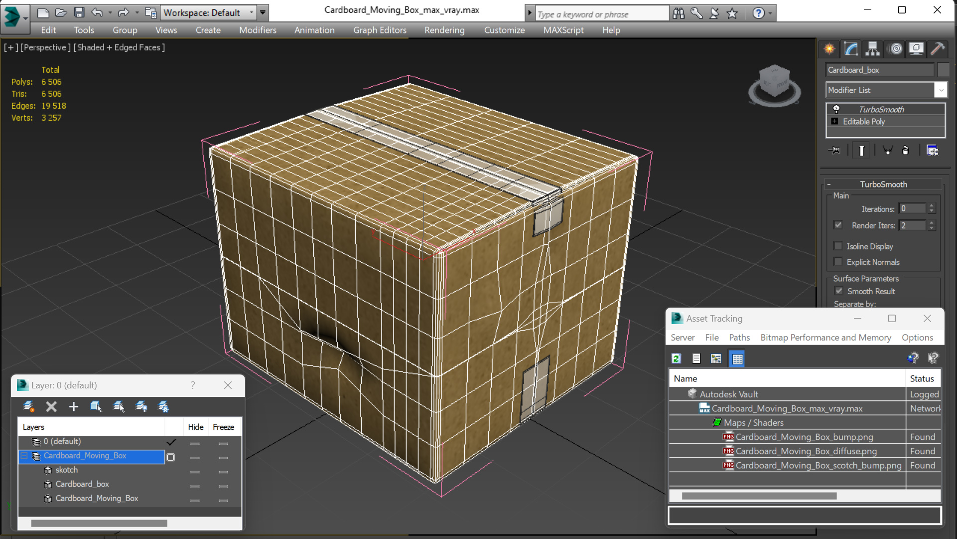 3D model Cardboard Moving Box