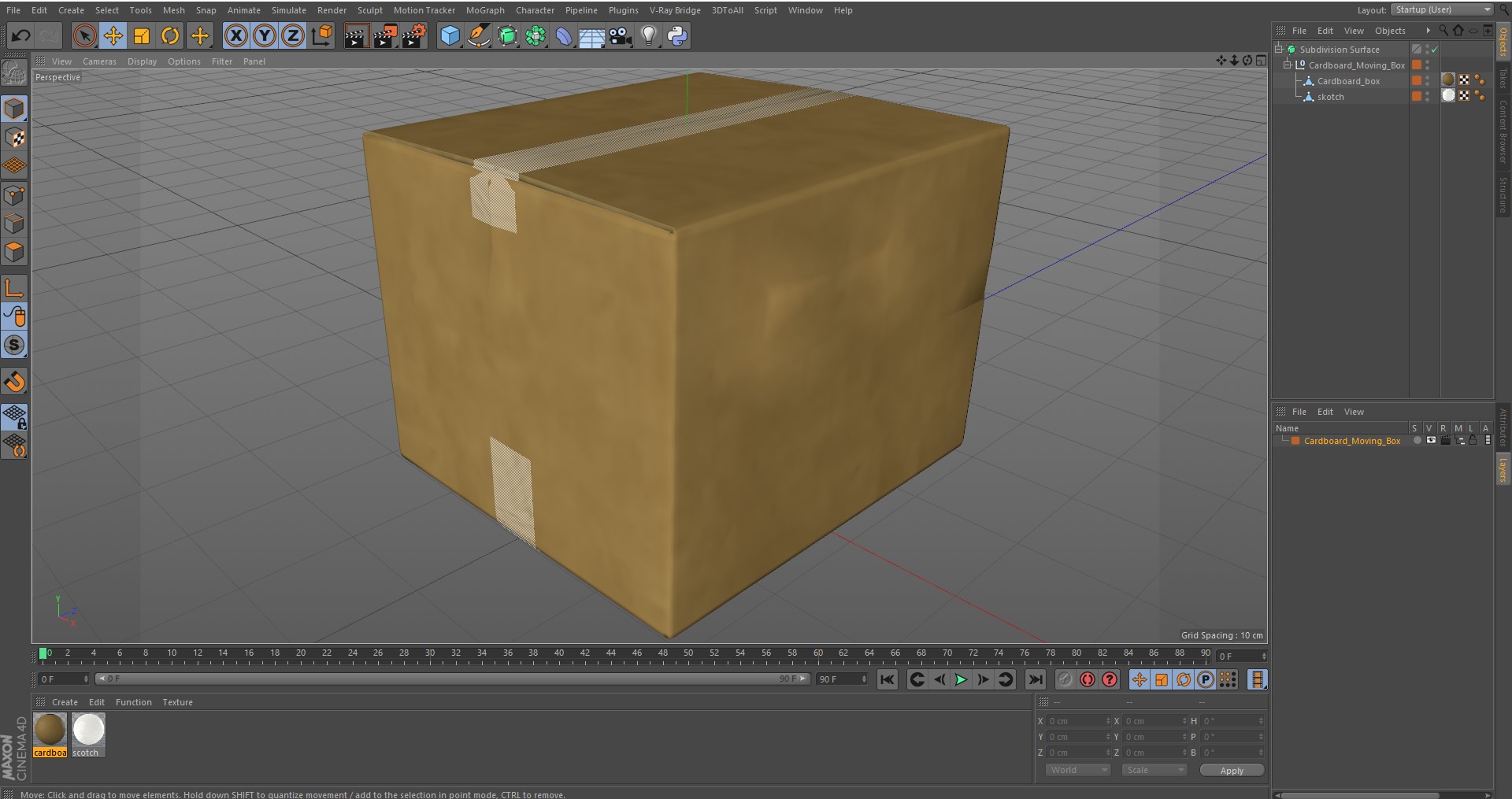 3D model Cardboard Moving Box