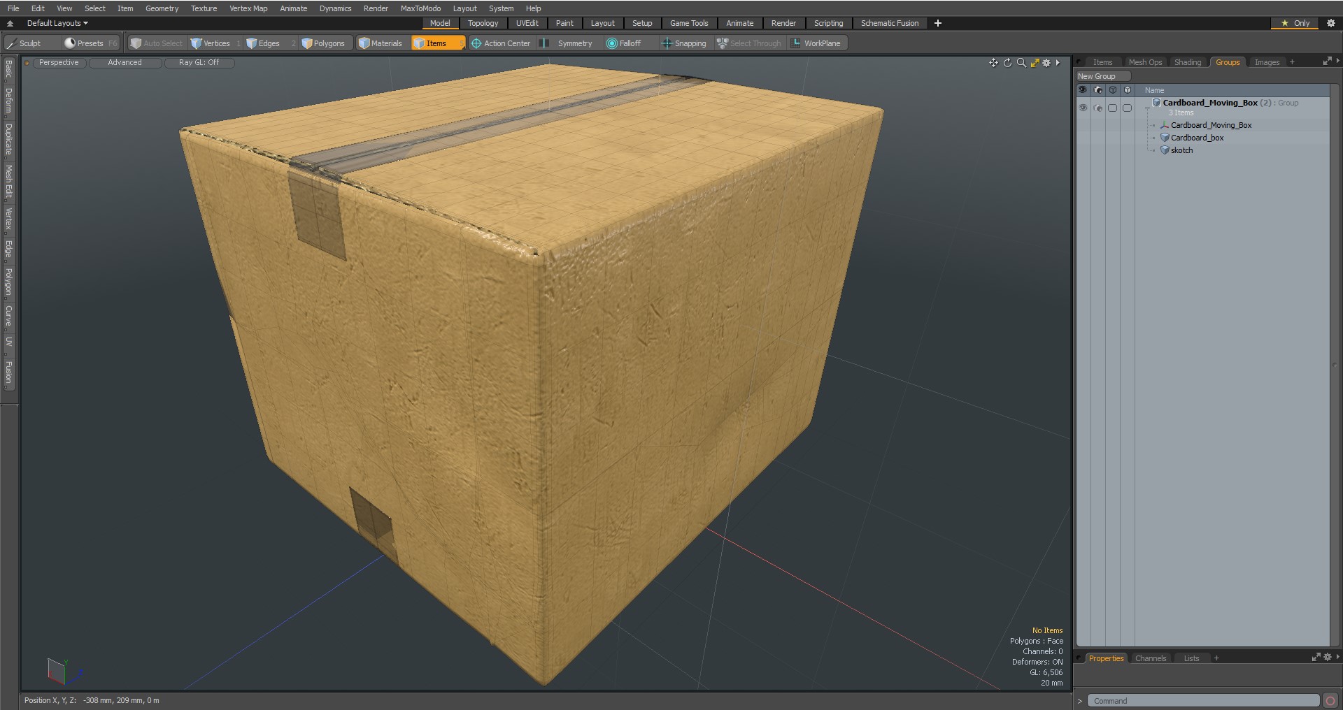 3D model Cardboard Moving Box