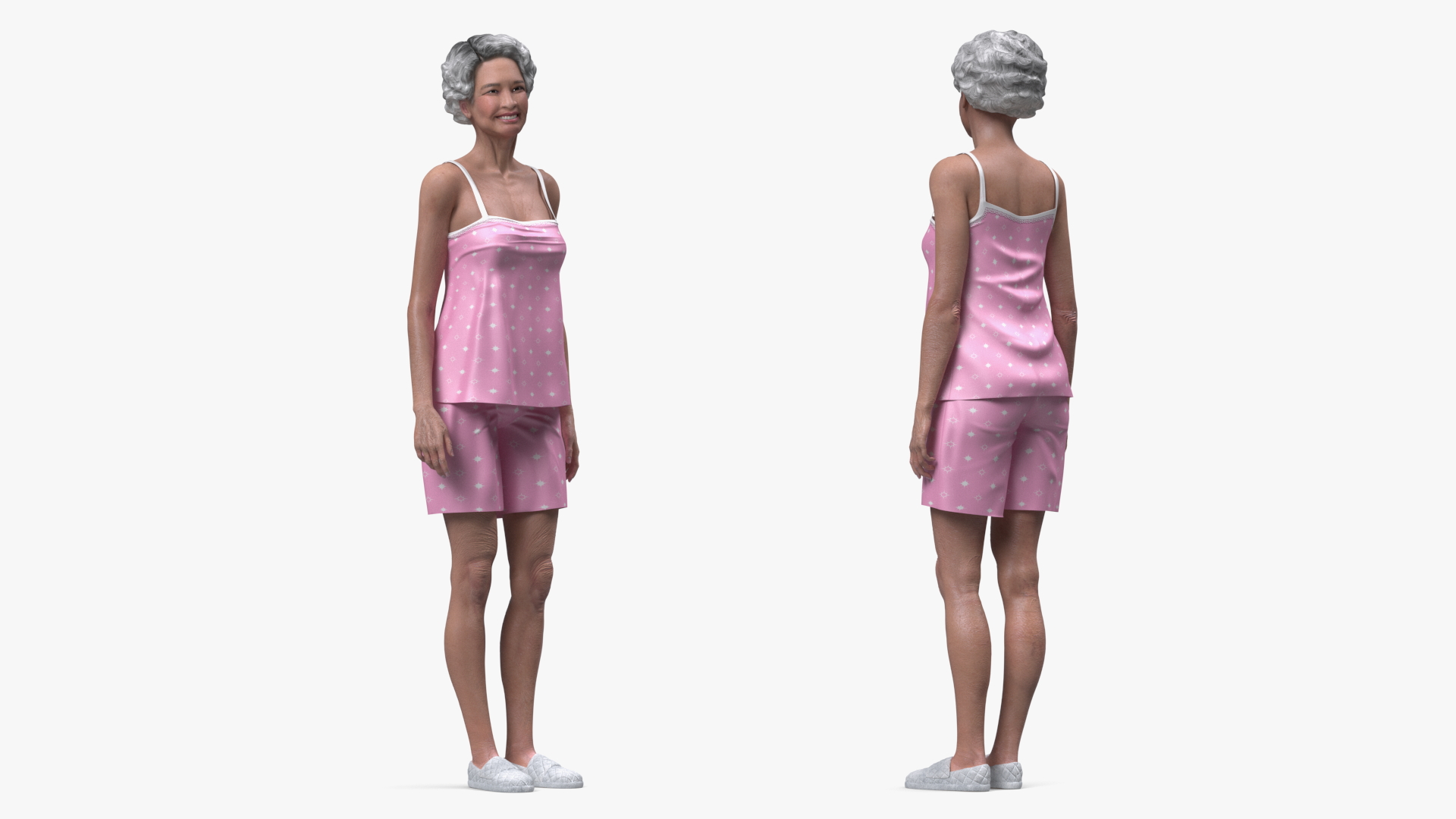 Korean Woman in Nightwear Standing 3D model
