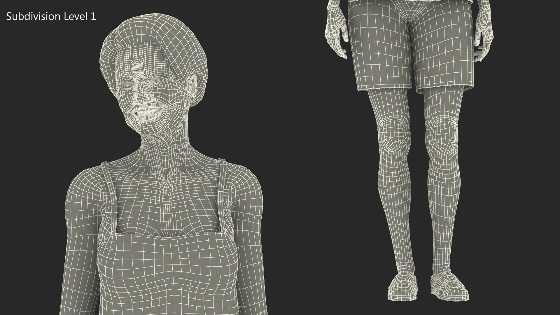 Korean Woman in Nightwear Standing 3D model