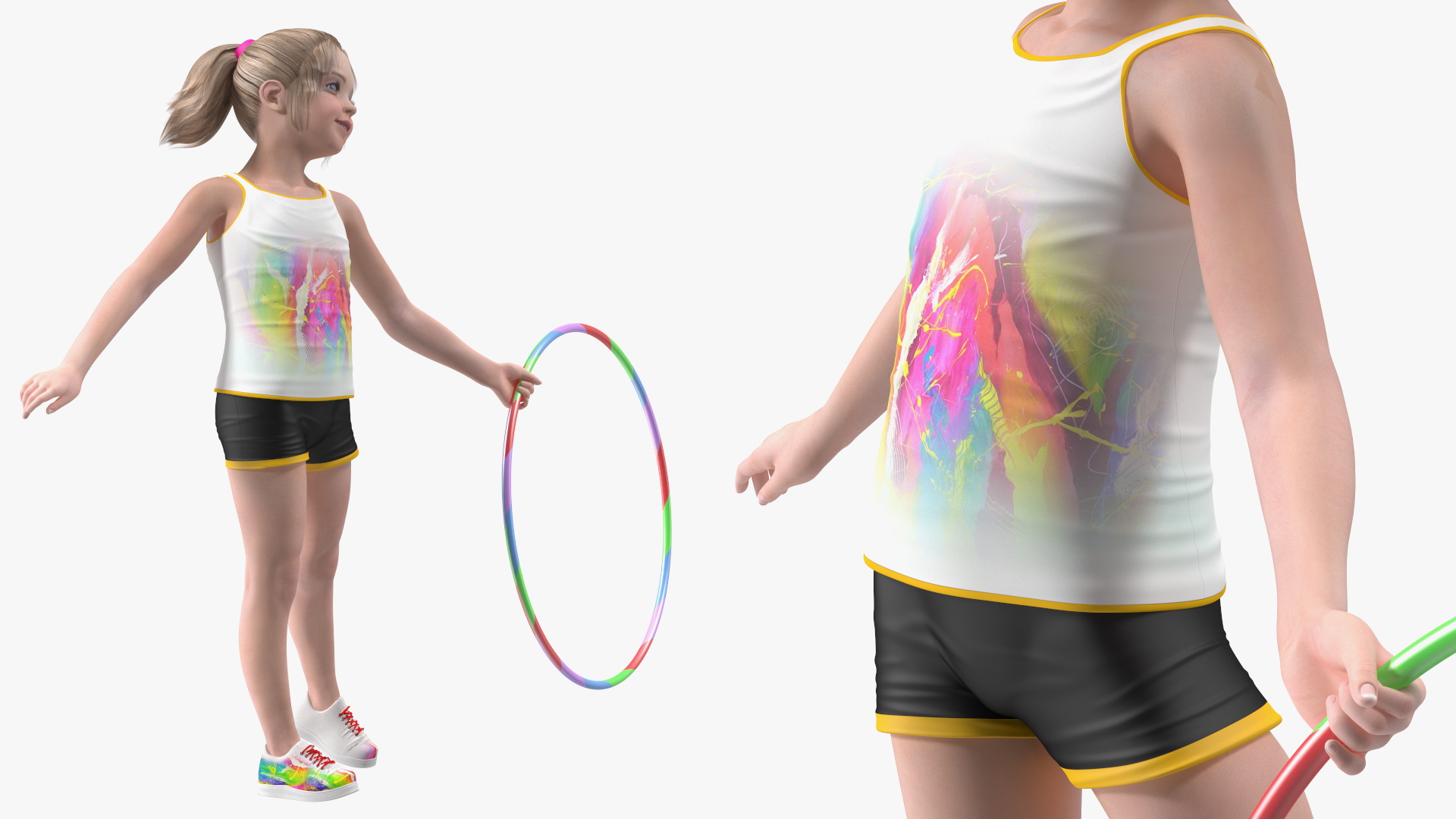 3D model Child Girl With Hoop