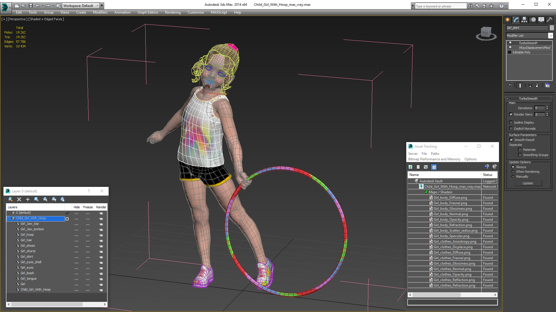 3D model Child Girl With Hoop