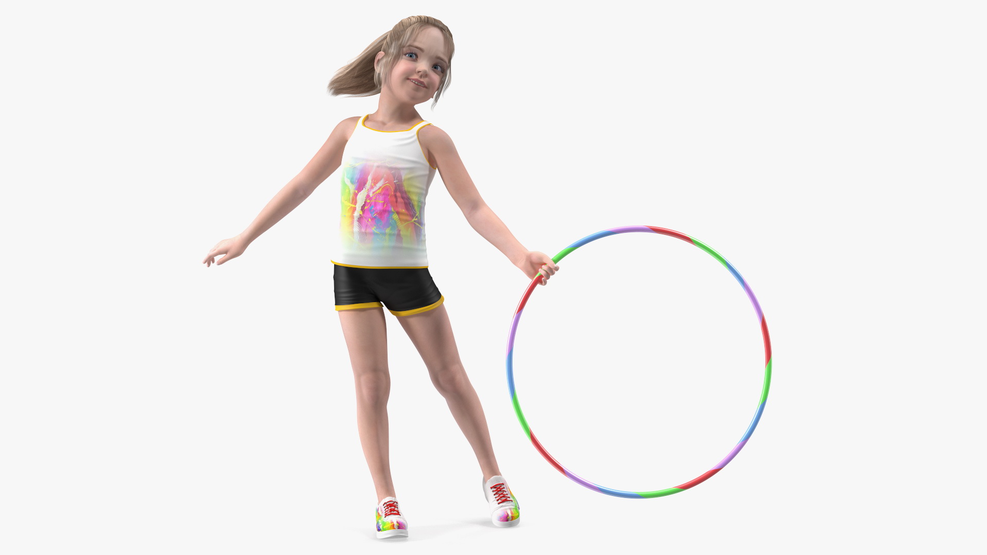 3D model Child Girl With Hoop