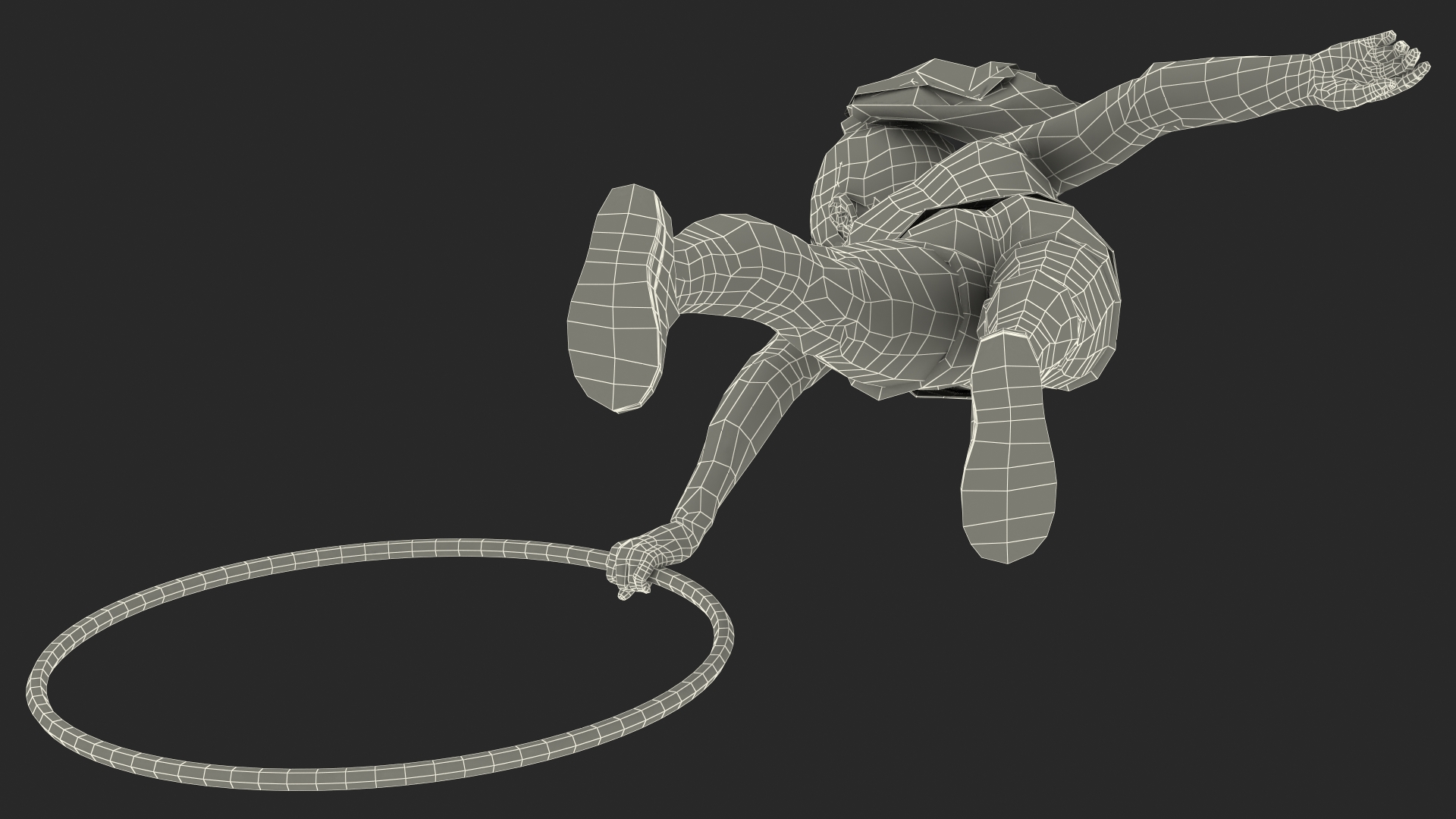 3D model Child Girl With Hoop