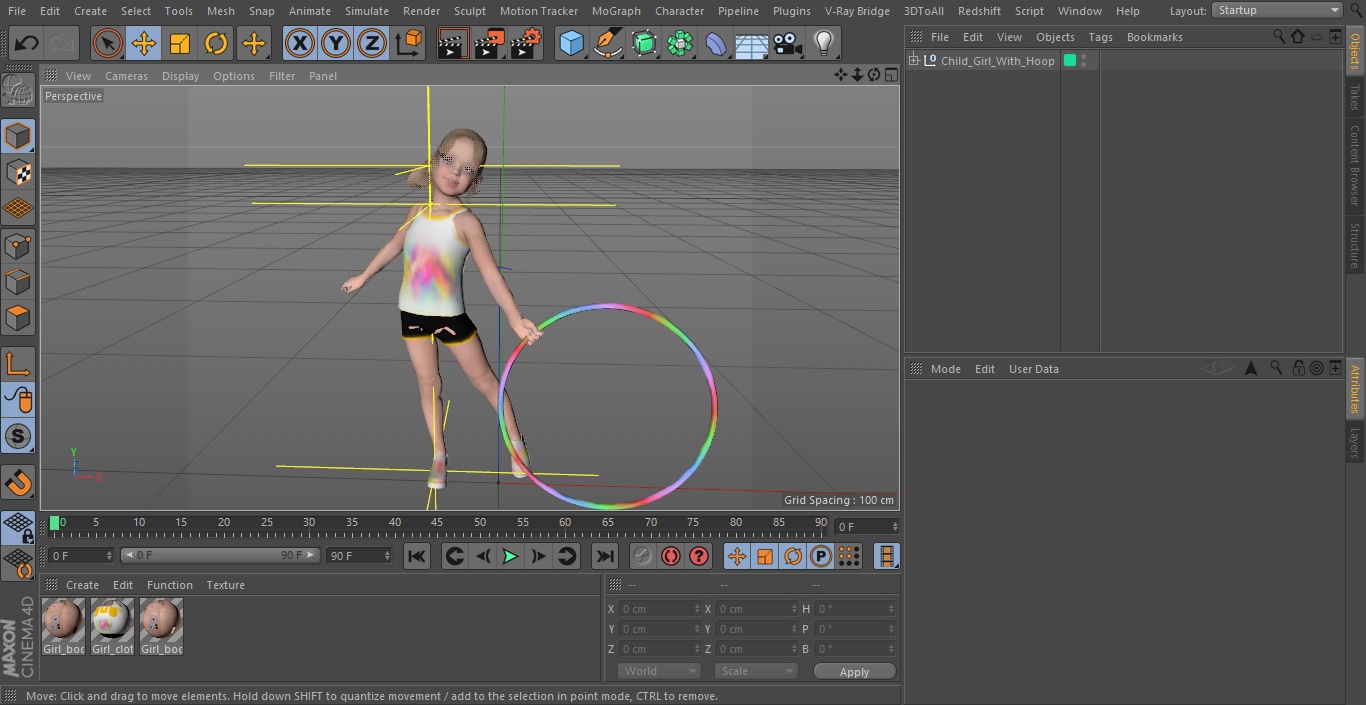 3D model Child Girl With Hoop