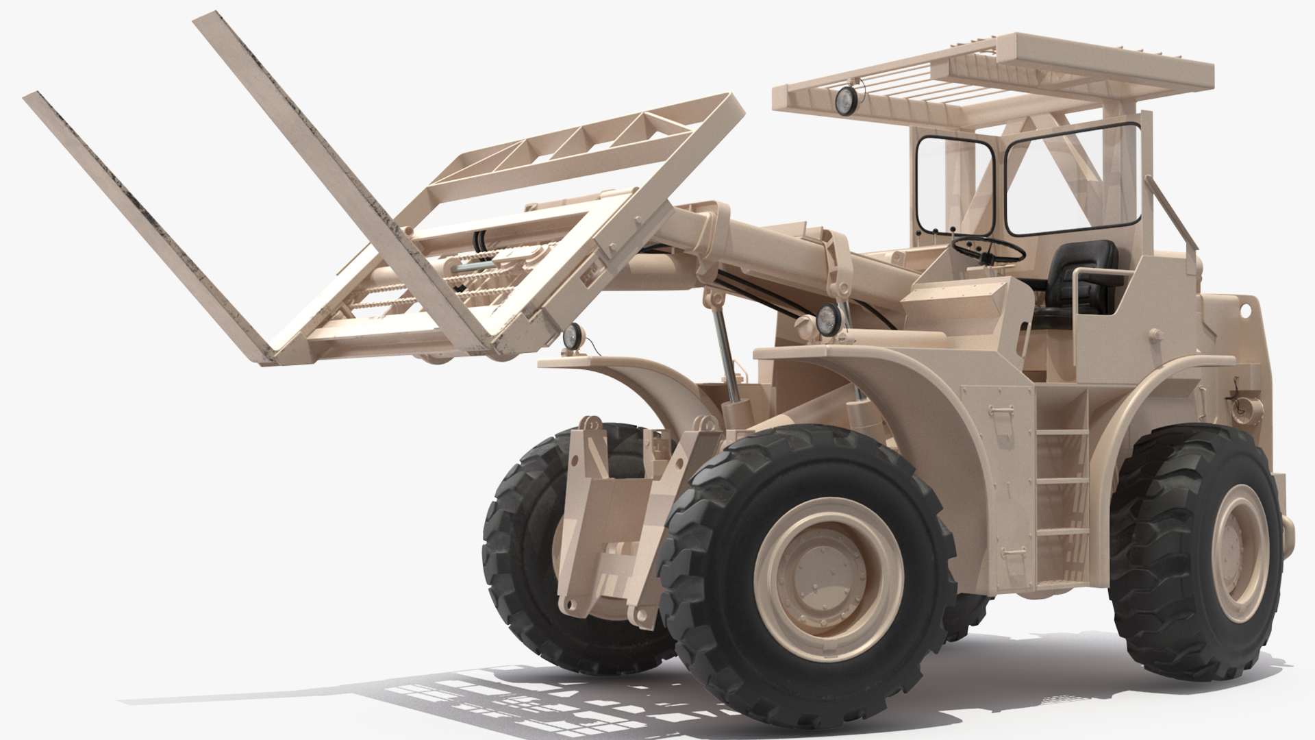 3D Pettibone Rough Terrain Military Forklift Sand Rigged model