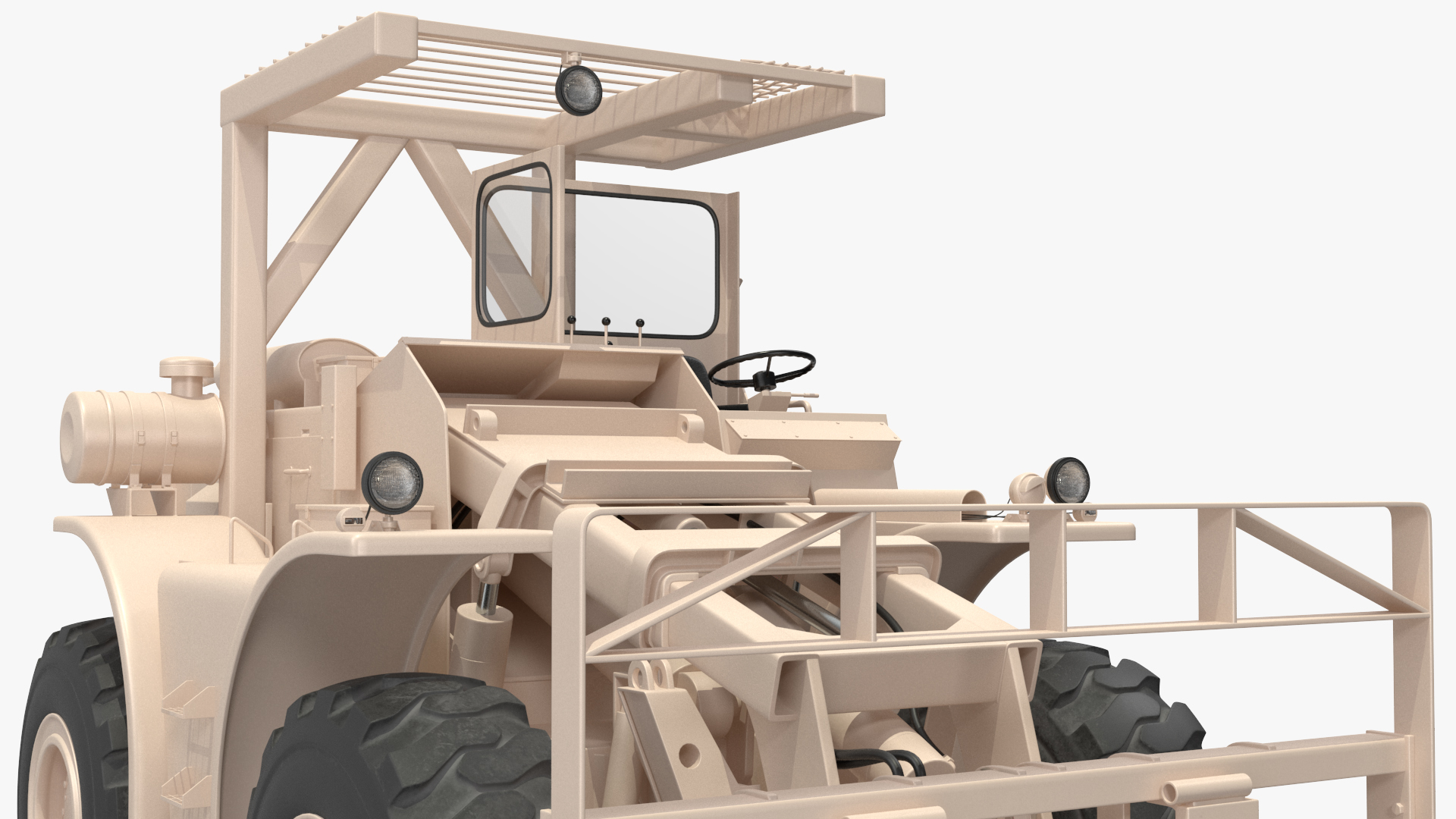 3D Pettibone Rough Terrain Military Forklift Sand Rigged model