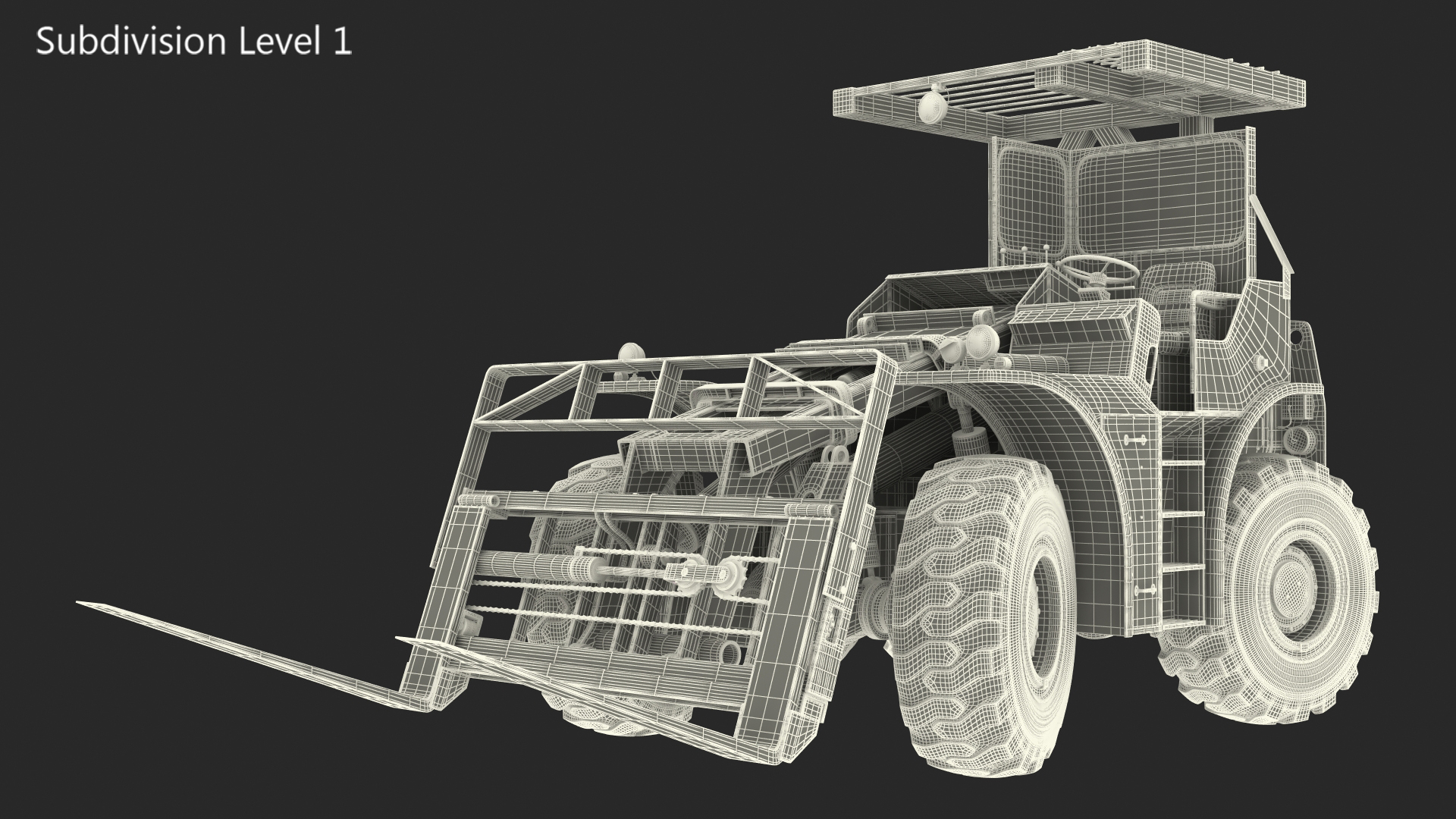 3D Pettibone Rough Terrain Military Forklift Sand Rigged model