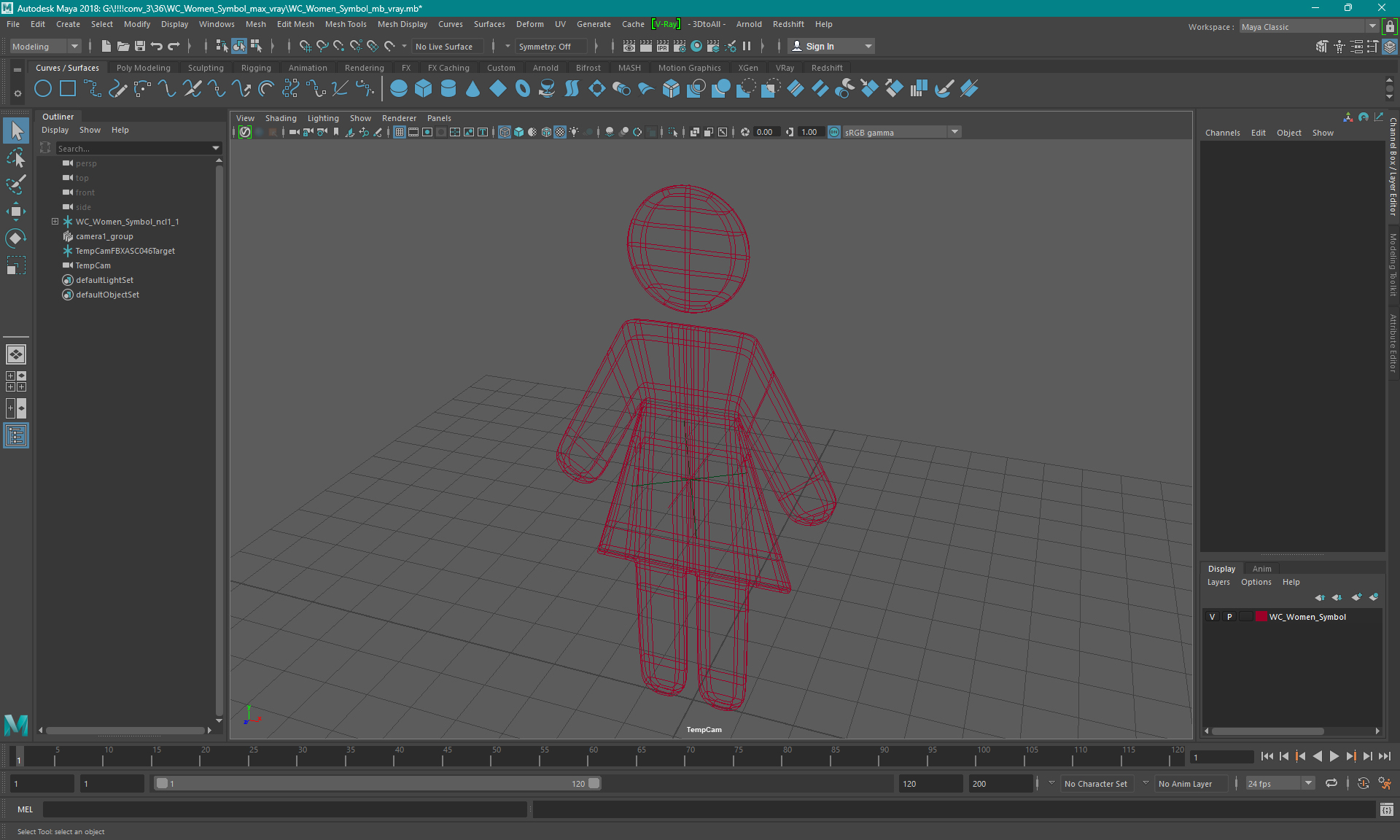 3D model WC Women Symbol