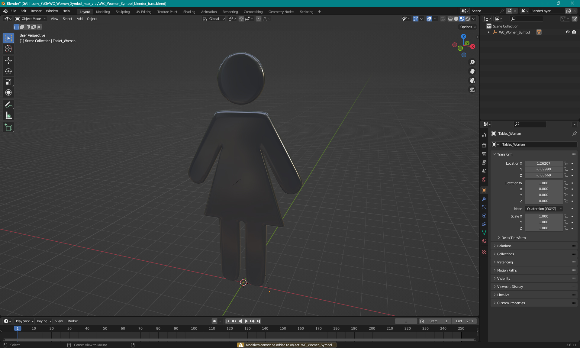 3D model WC Women Symbol
