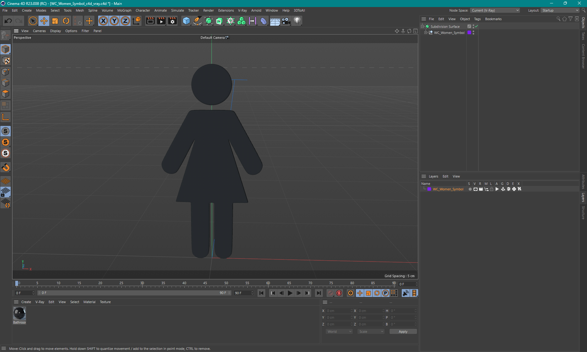 3D model WC Women Symbol