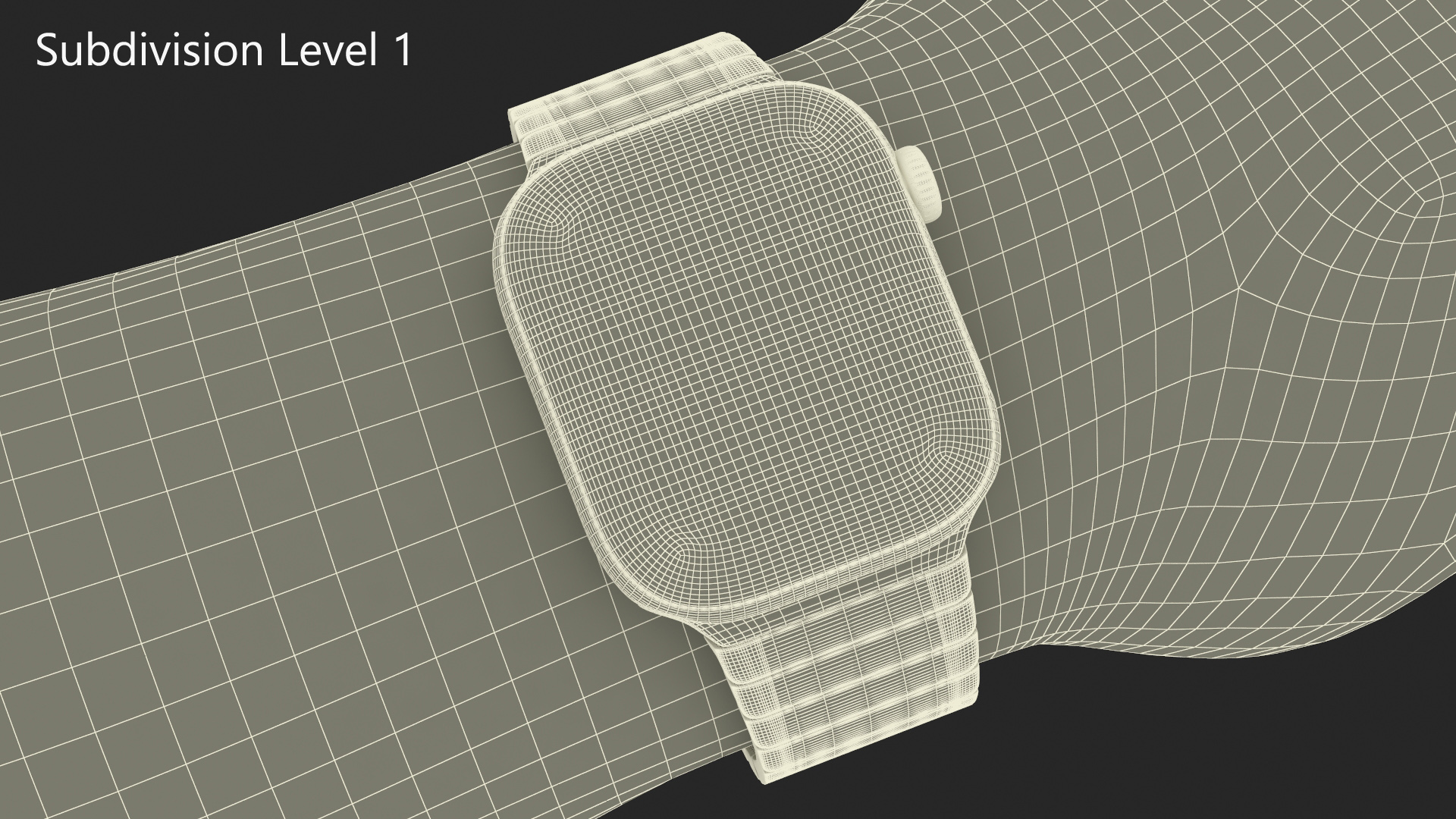 3D model Apple Smartwatch Series 10 Slate Titanium on Wrist Hand