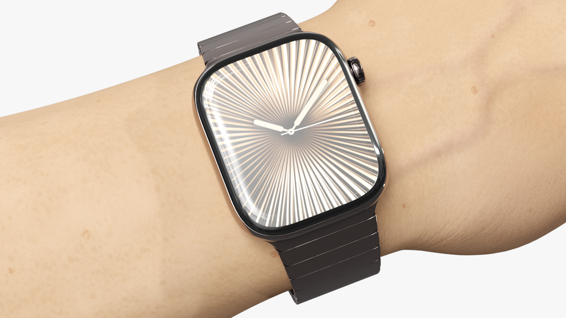 3D model Apple Smartwatch Series 10 Slate Titanium on Wrist Hand